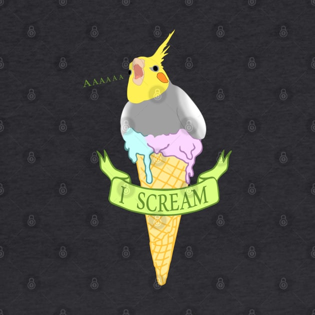 I scream - ice cream cockatiel by FandomizedRose